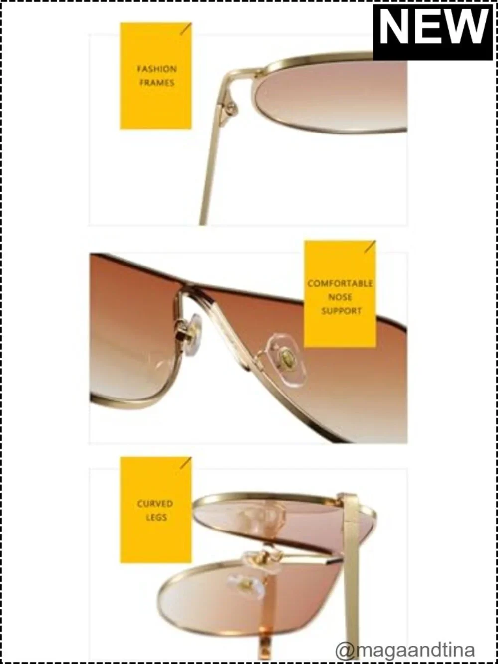 Oversized 70s Gold Metal Frame Aviator Sunglasses Unisex UV Protection